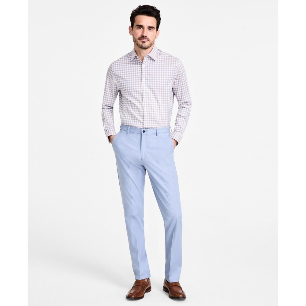 $95 NEW MICHAEL KORS Mens 42x30 Pale Blue Stretch Bedford Dress Pants/Slacks